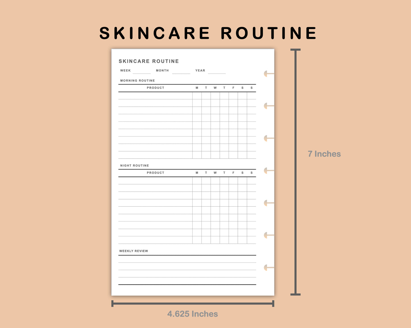 Mini Happy Planner Inserts - Skincare Routine