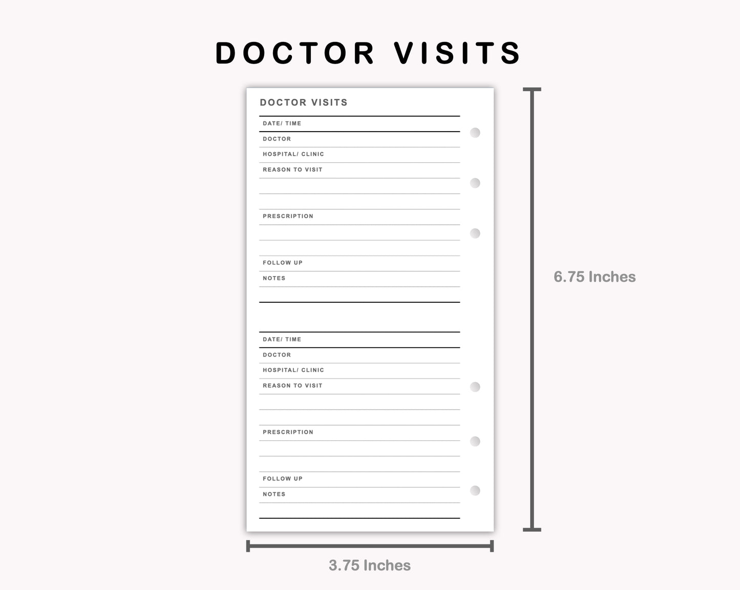 Personal Inserts - Doctor Visit