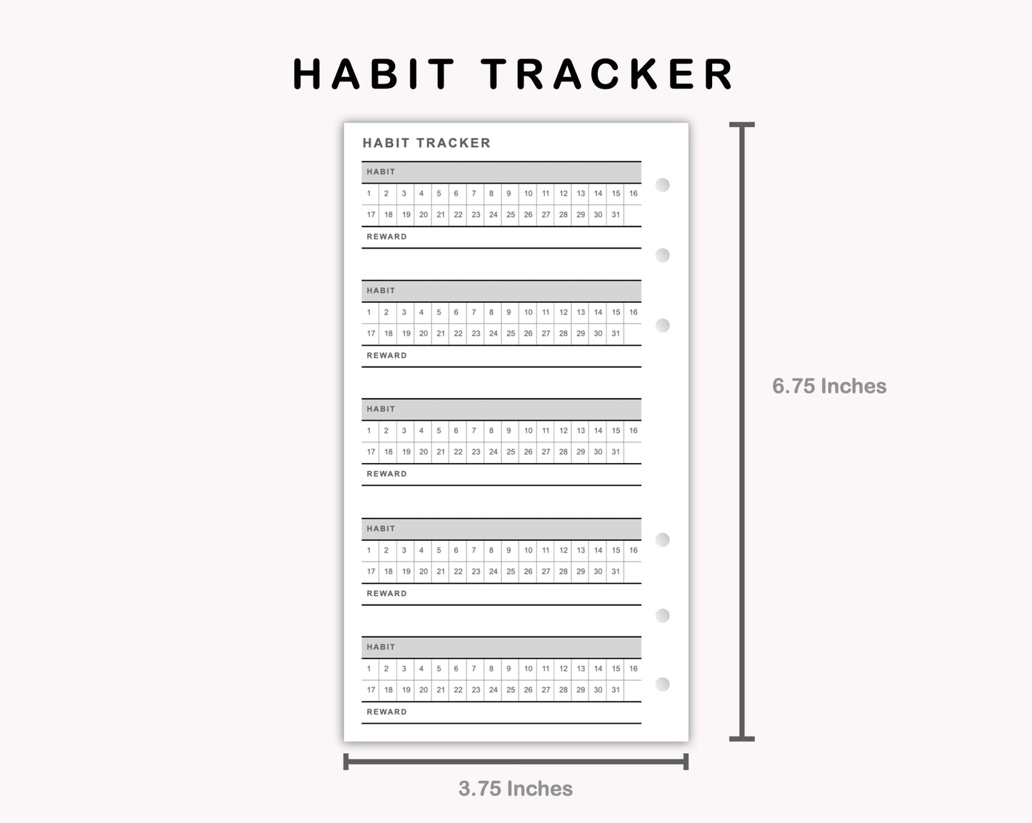 Personal Inserts - Habit Tracker