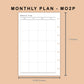 Mini Happy Planner Inserts - Monthly Plan - MO2P