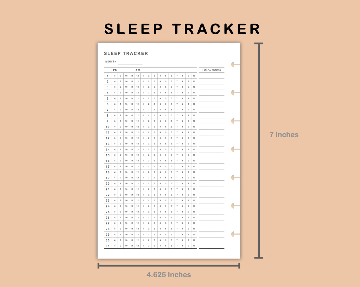 Mini Happy Planner Inserts - Sleep Tracker