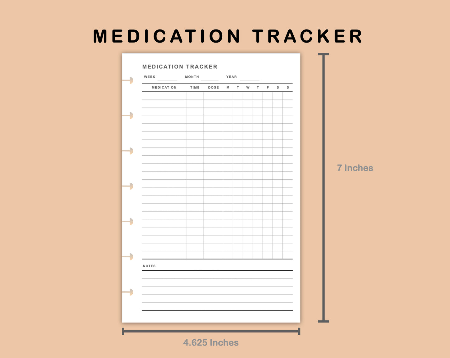 Mini Happy Planner Inserts - Medication Tracker