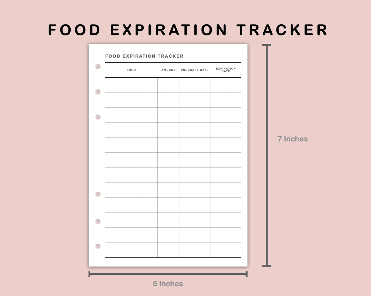 B6 Inserts - Food Expiration Tracker