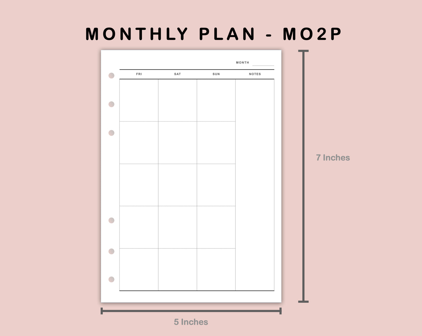 B6 Inserts - Monthly Plan - MO2P