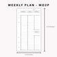 Personal Inserts - Weekly Plan - Vertical
