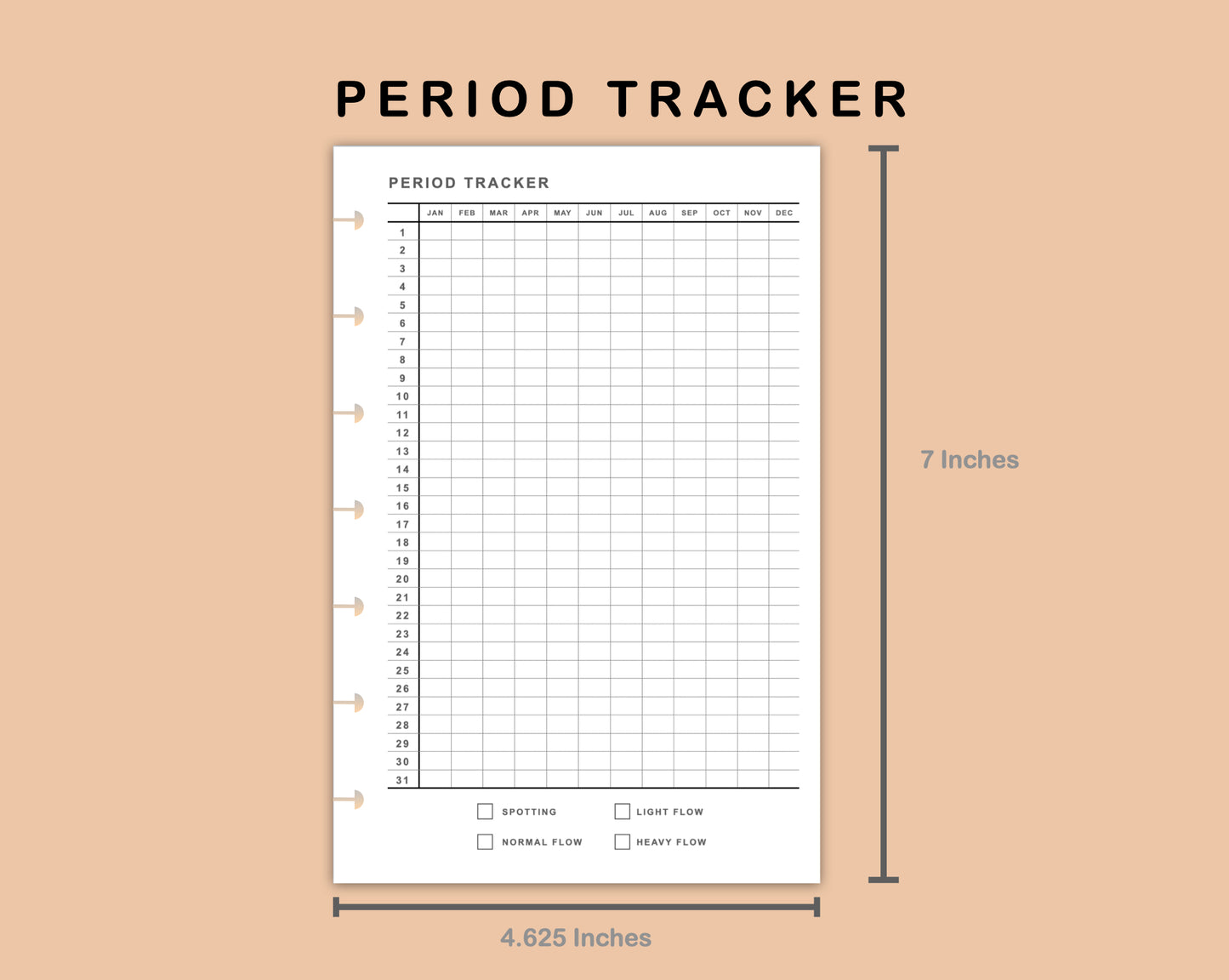 Mini Happy Planner Inserts - Period Tracker