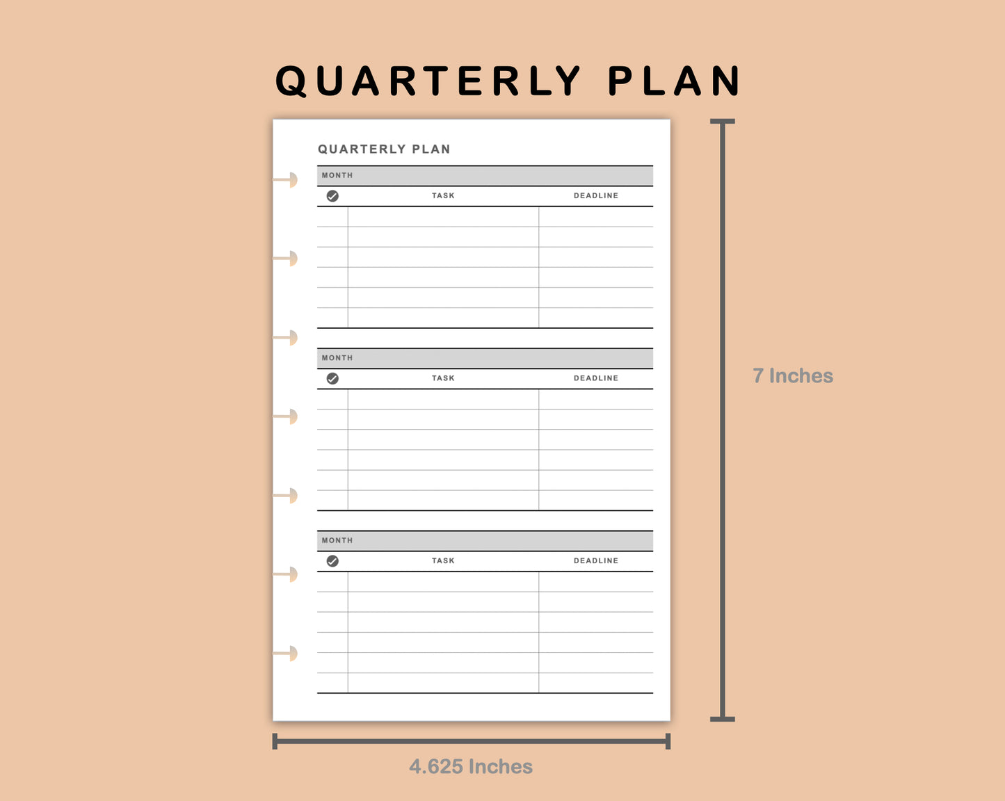 Mini Happy Planner Inserts - Quarterly Plan