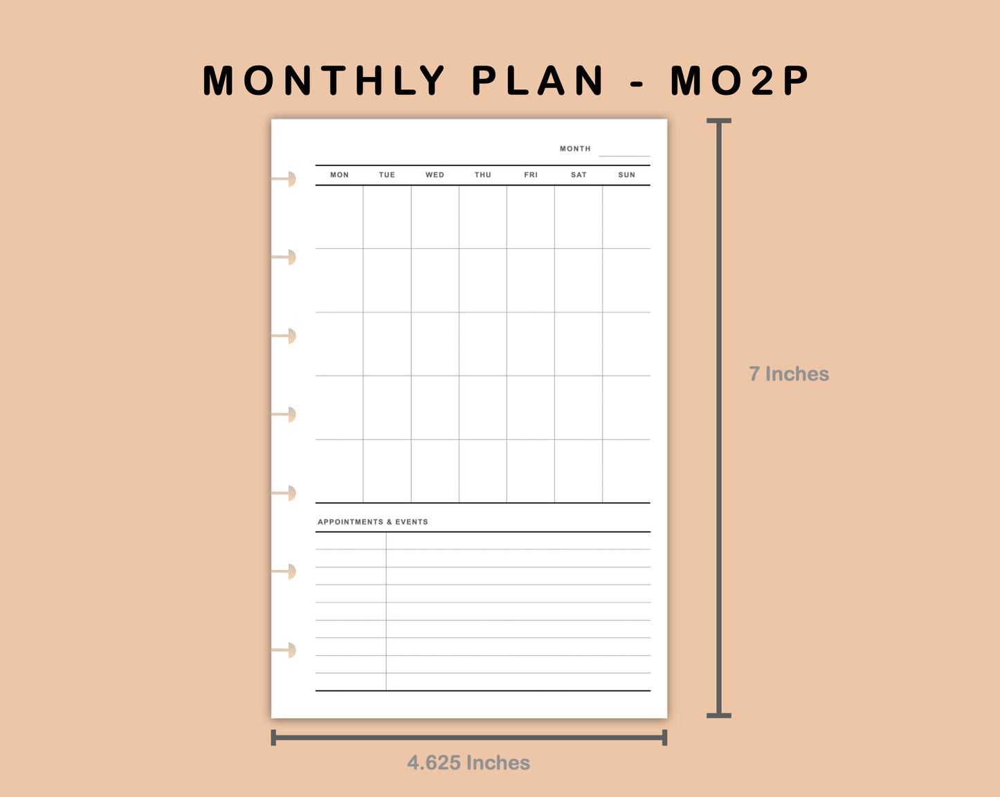 Mini Happy Planner Inserts - Monthly Plan - MO2P - with Habit Tracker