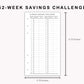 Personal Inserts - 52 Week Saving Challenge