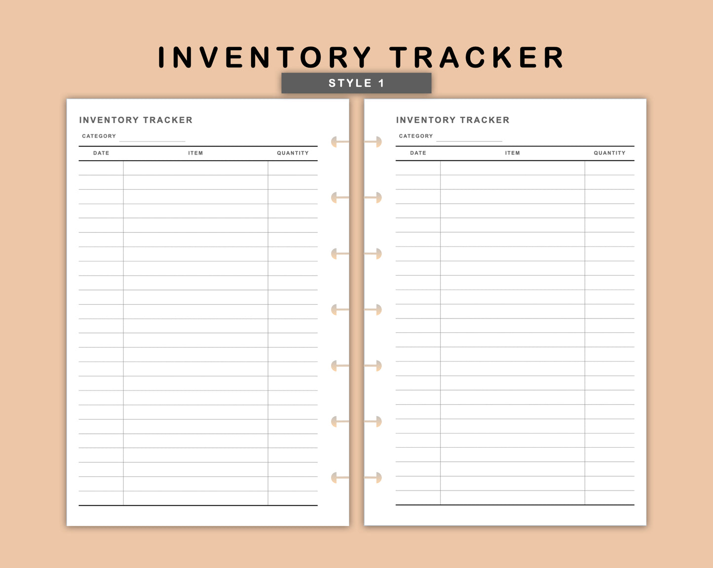 Mini Happy Planner Inserts - Inventory Tracker