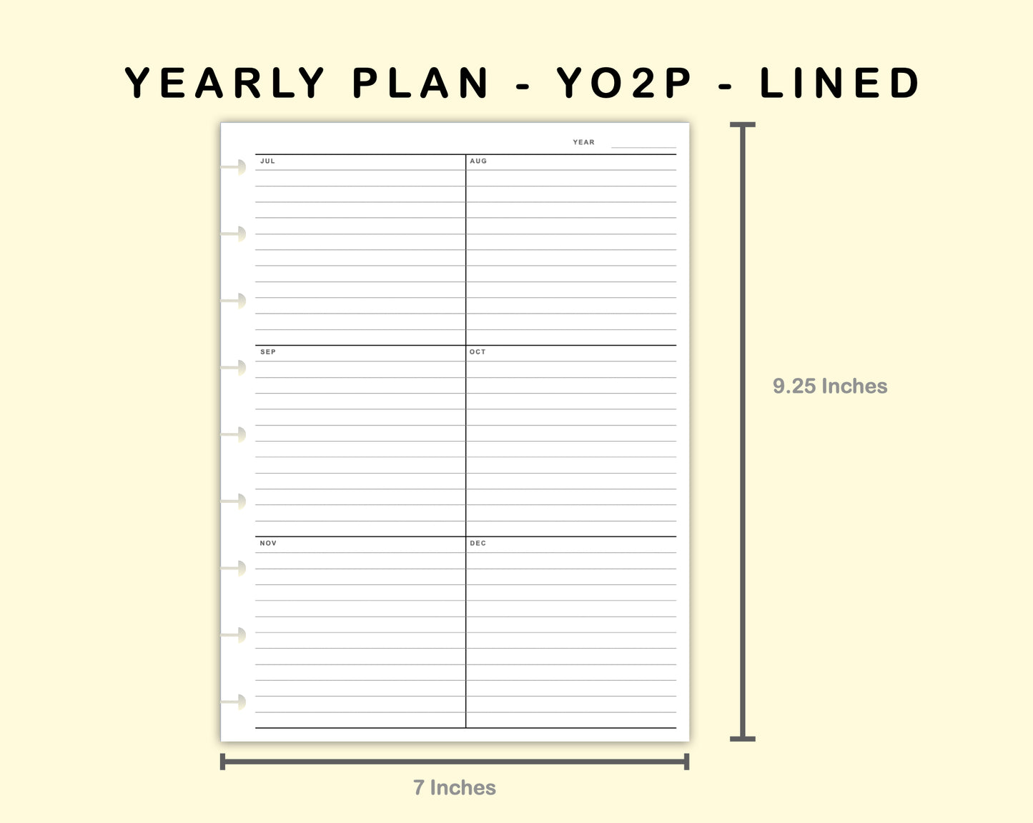 Classic HP Inserts - Yearly Plan - YO2P - Lined