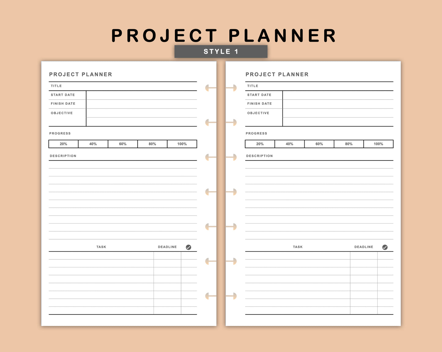 Mini Happy Planner Inserts - Project Planner