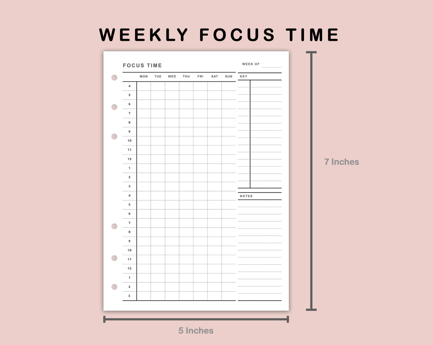 B6 Inserts - Weekly Focus Time