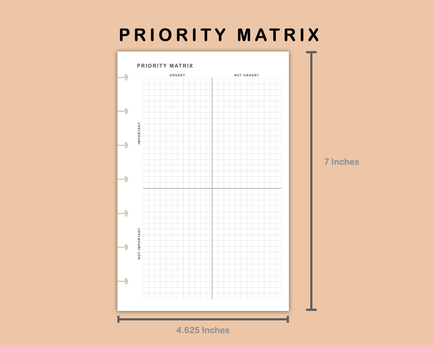 Mini Happy Planner Inserts - Priority Matrix