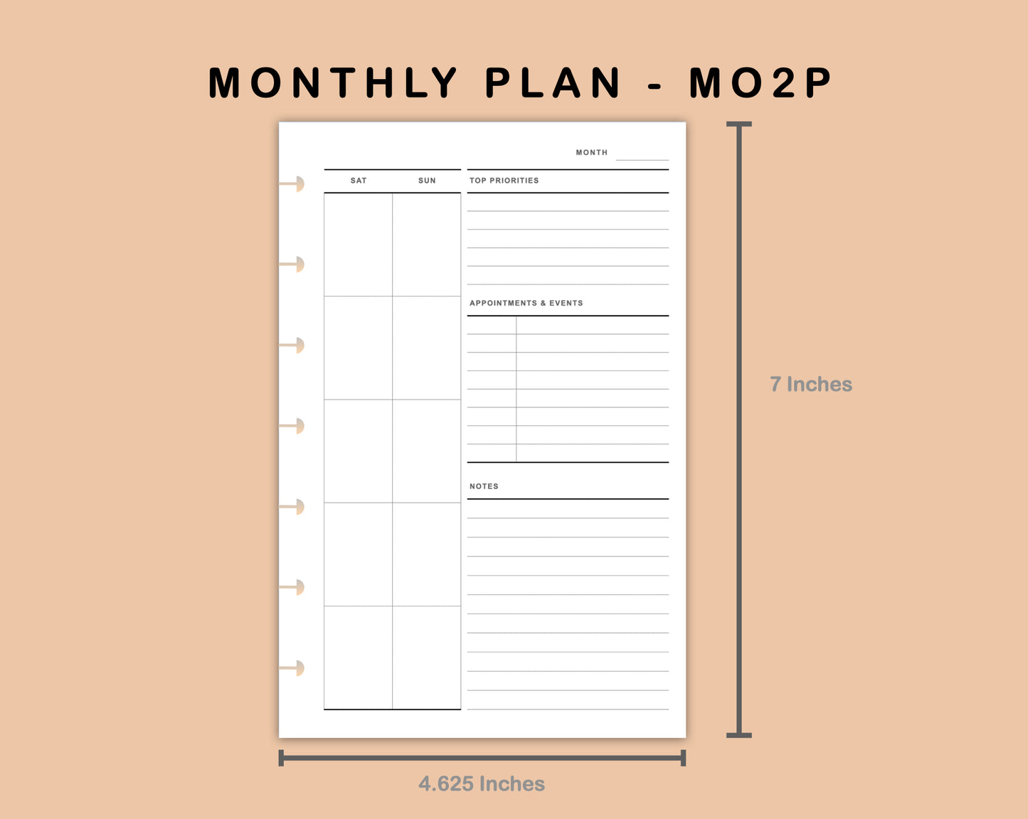 Mini Happy Planner Inserts - Monthly Plan - MO2P - with Top Priority