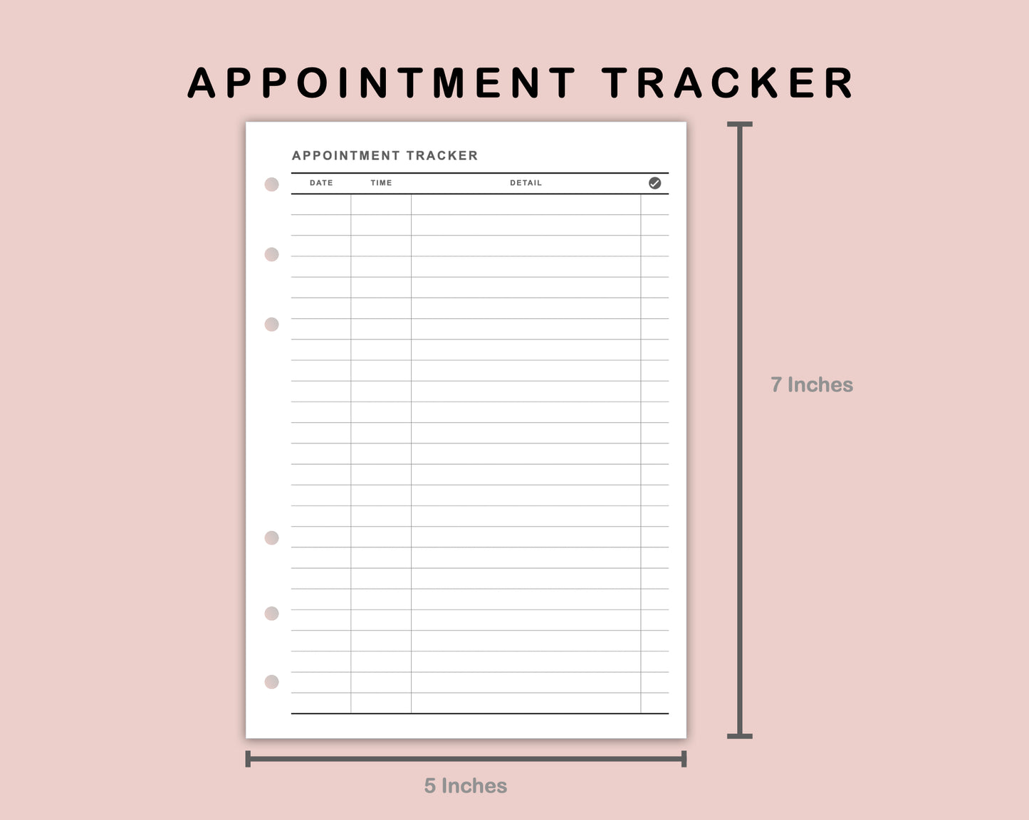 B6 Inserts - Appointment Tracker