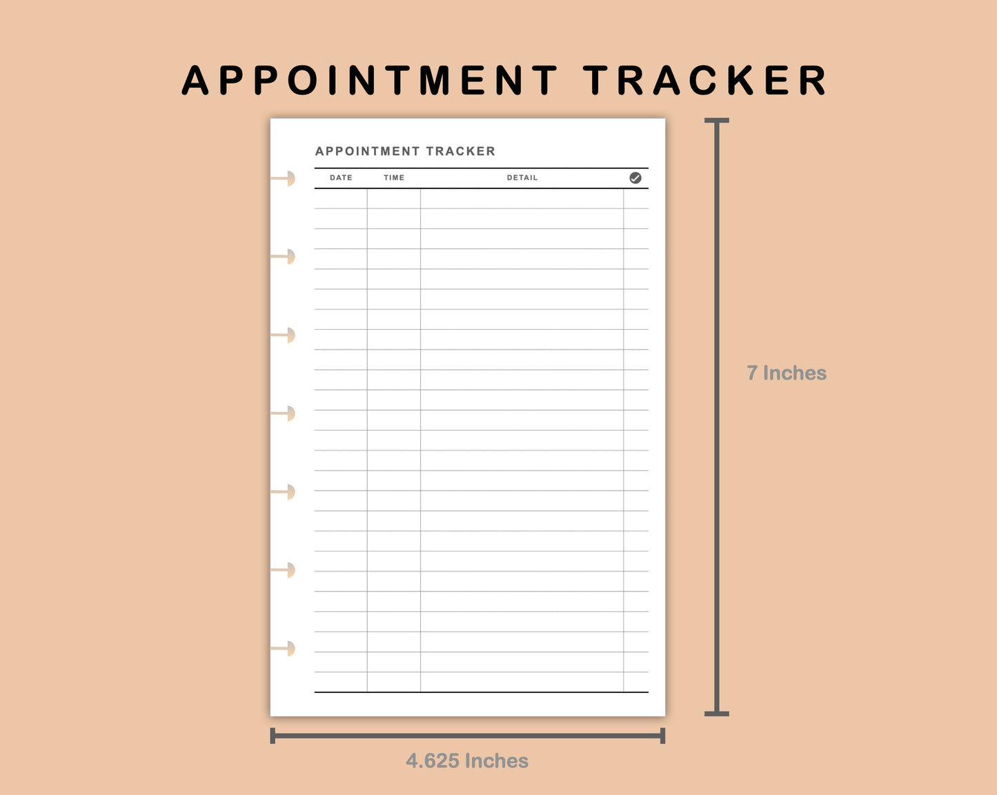 Mini Happy Planner Inserts - Appointment Tracker