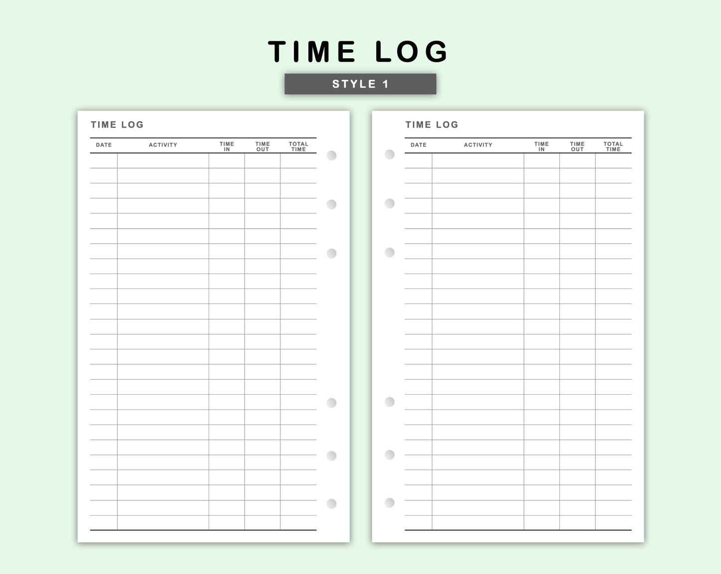 FC Compact Inserts - Time Log