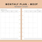 Mini Happy Planner Inserts - Monthly Plan - MO2P