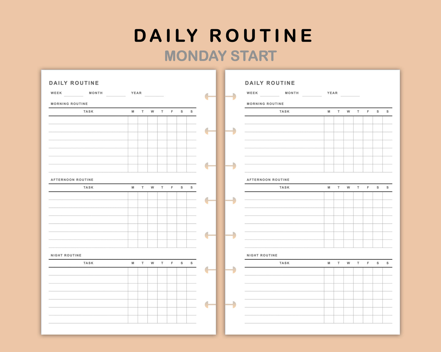Mini Happy Planner Inserts - Daily Routine
