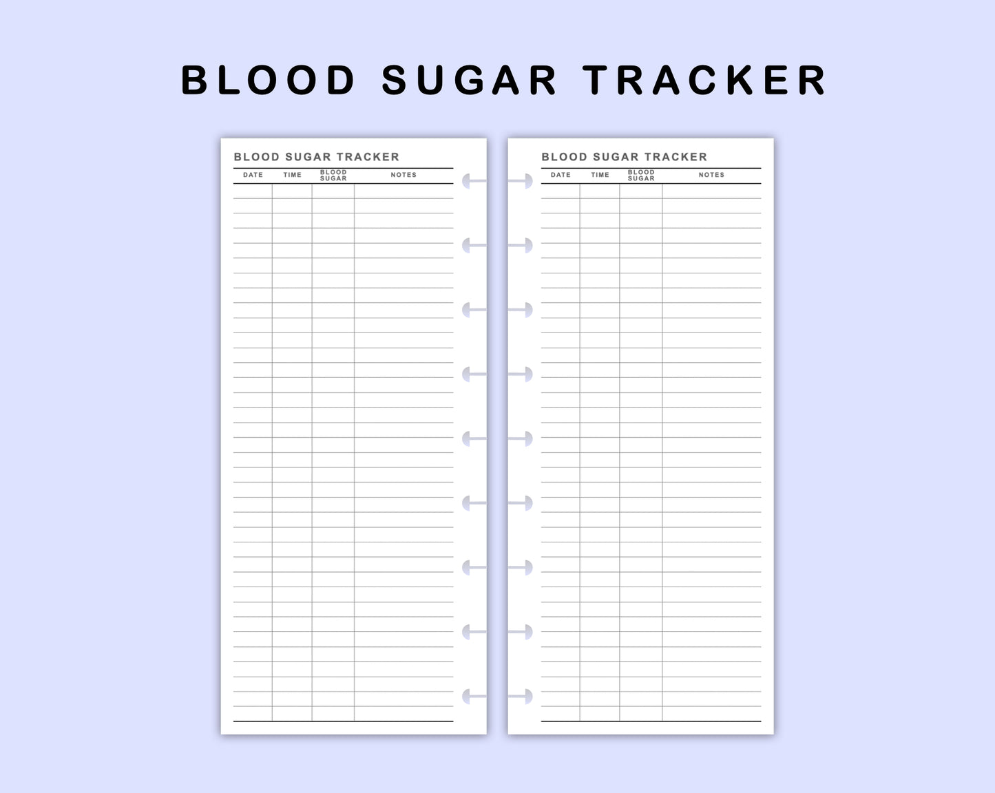 Skinny Classic HP Inserts - Blood Sugar Tracker