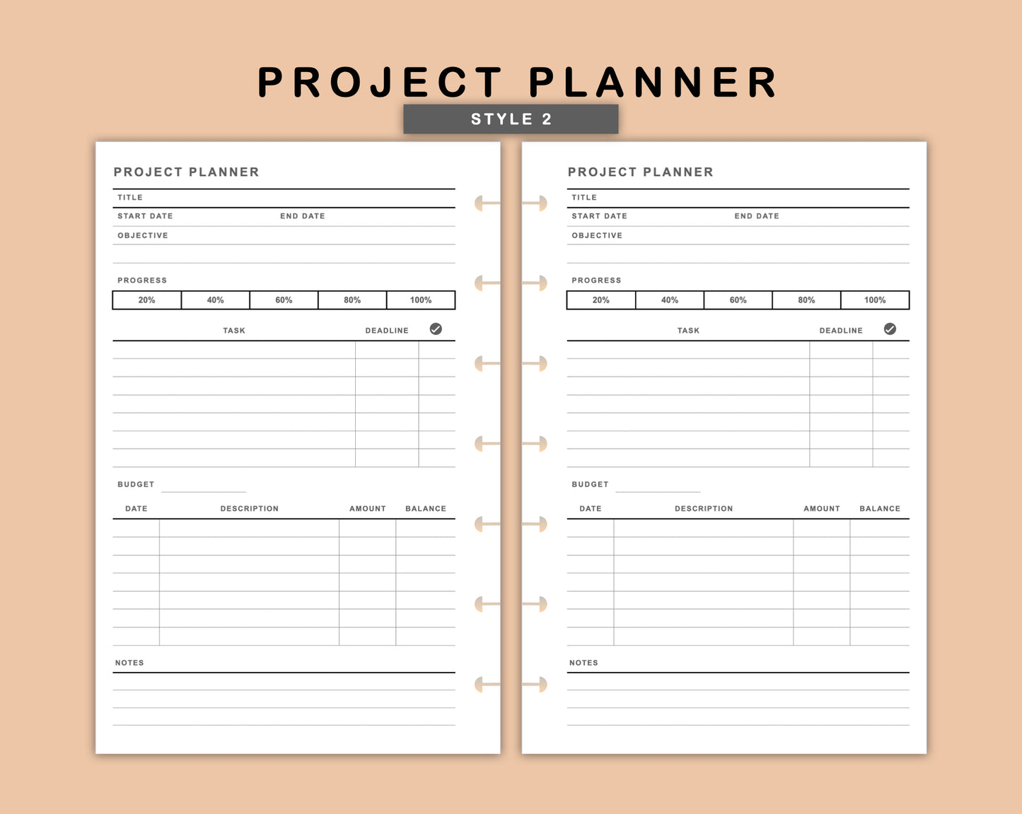 Mini Happy Planner Inserts - Project Planner