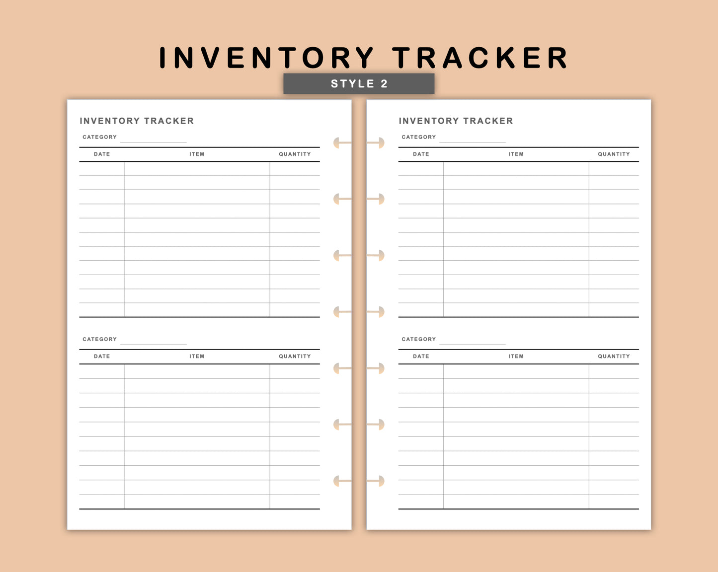 Mini Happy Planner Inserts - Inventory Tracker