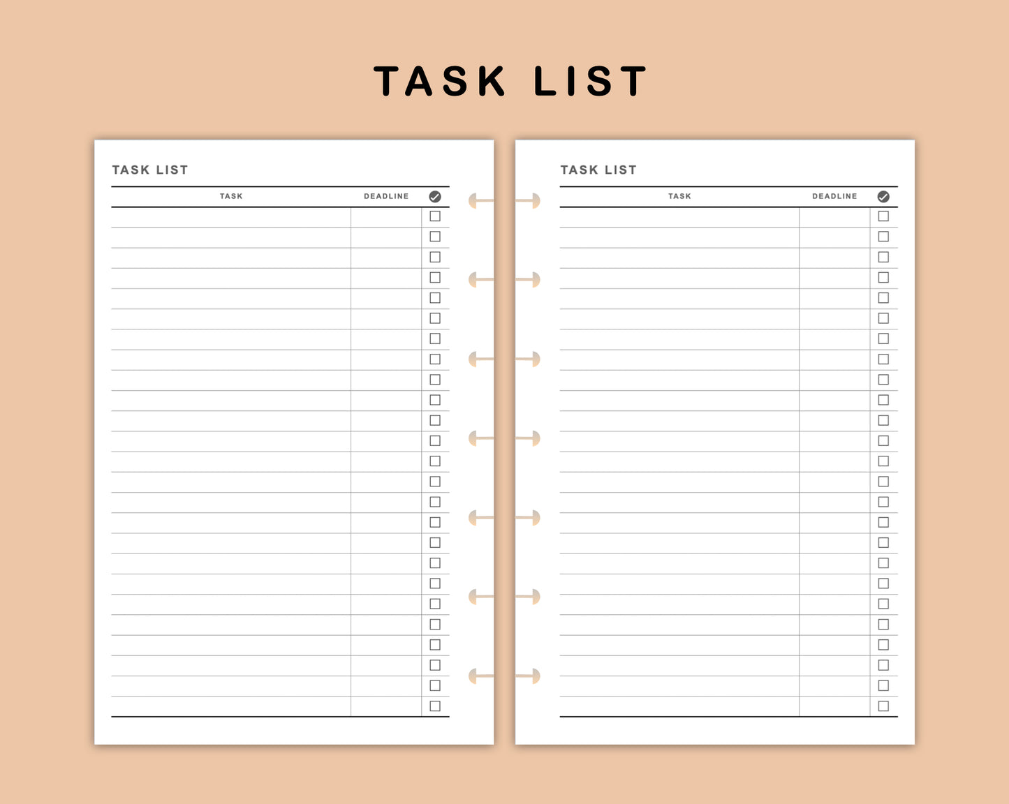 Mini Happy Planner Inserts - Task List