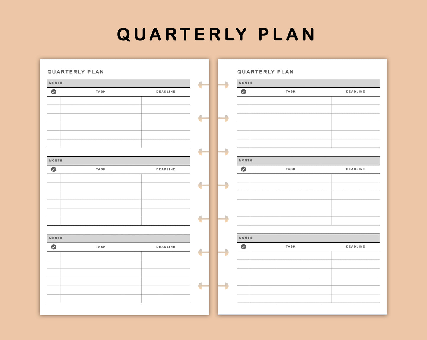 Mini Happy Planner Inserts - Quarterly Plan