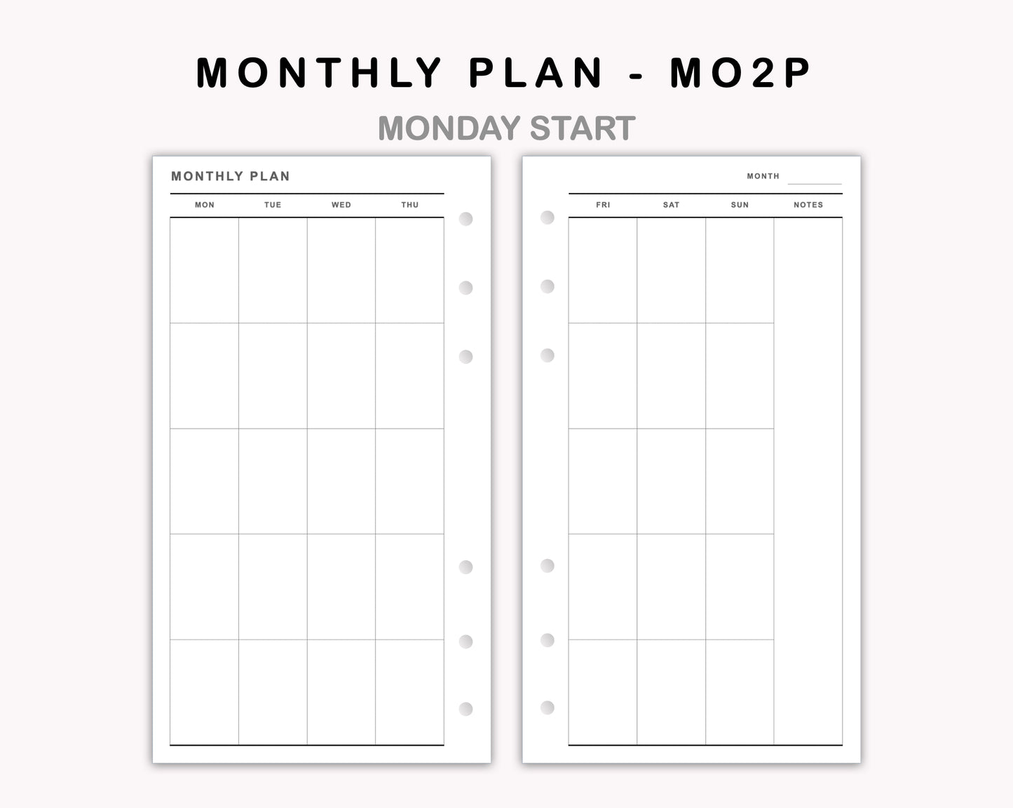 Personal Inserts - Monthly Plan - MO2P