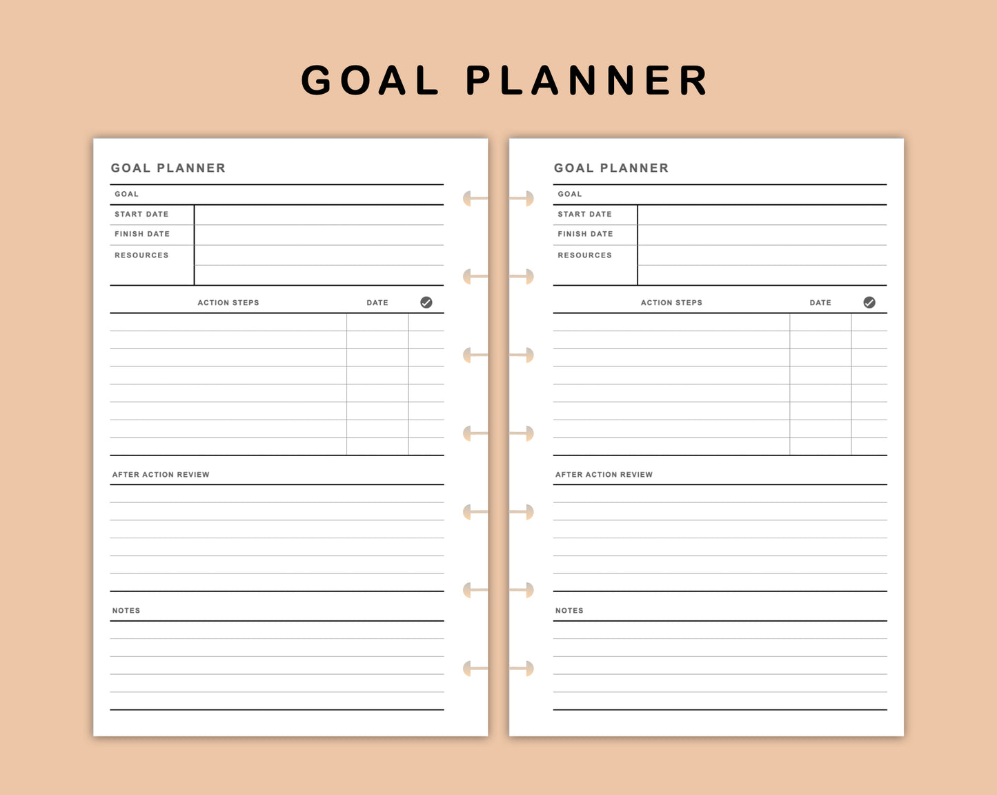 Mini Happy Planner Inserts - Goal Planner