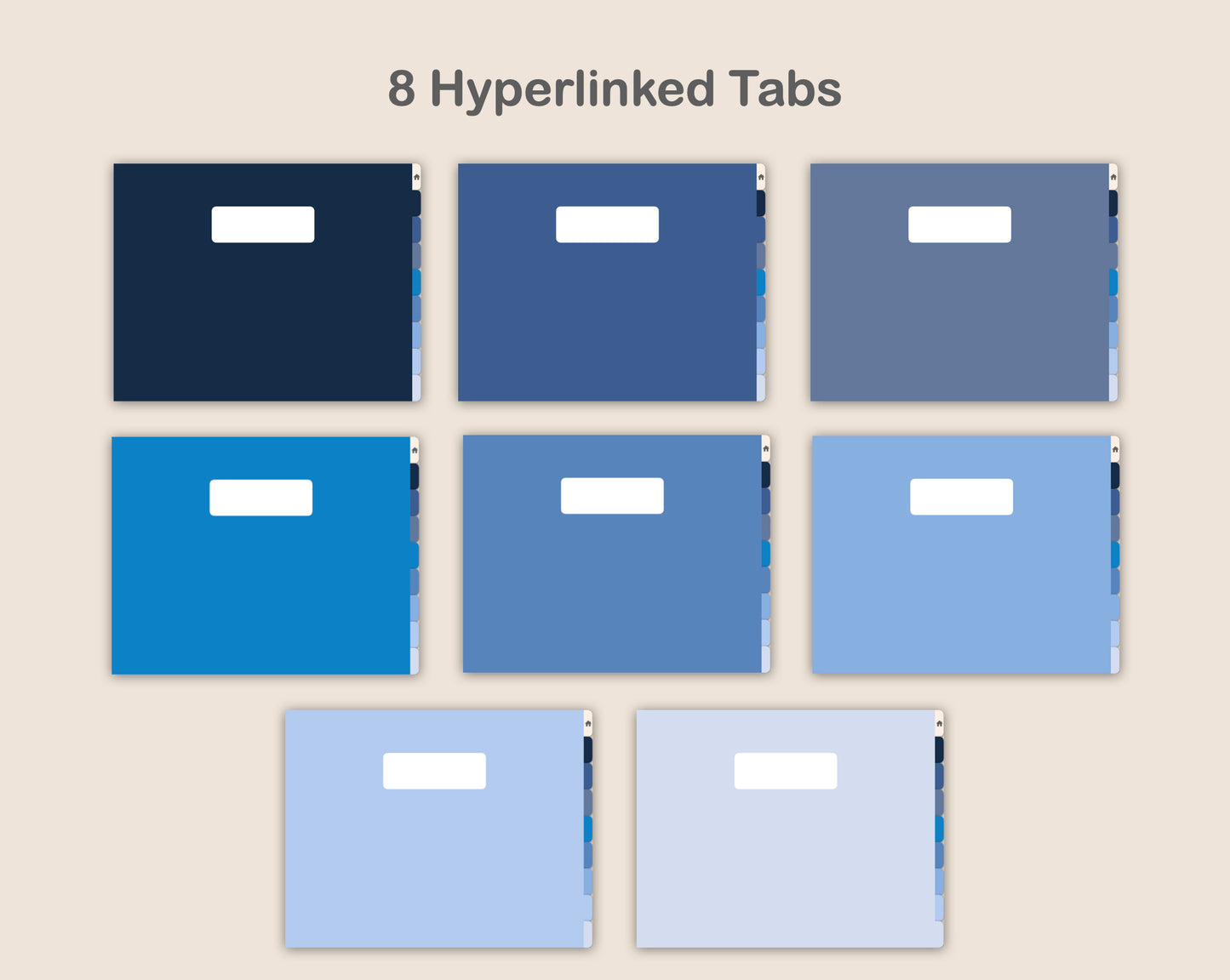 Digital Notebook 8 Tab - Landscape - Classic Blue
