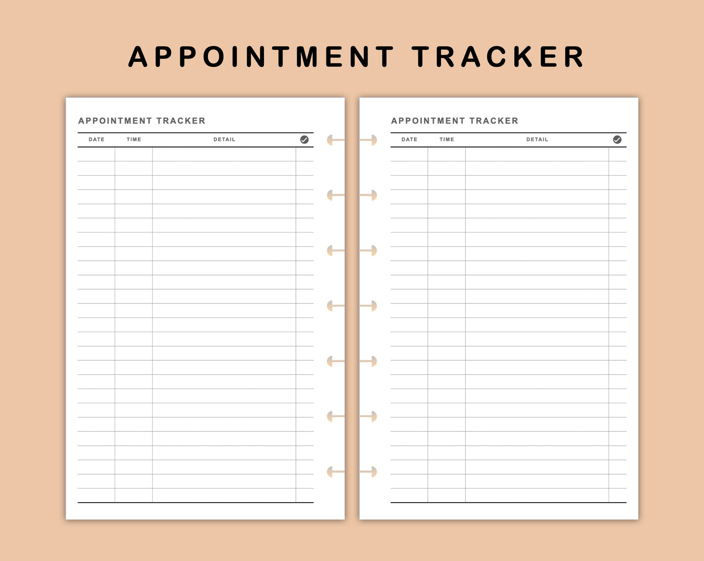 Mini Happy Planner Inserts - Appointment Tracker