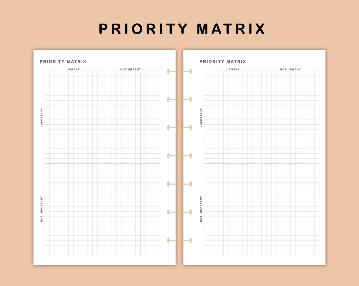 Mini Happy Planner Inserts - Priority Matrix