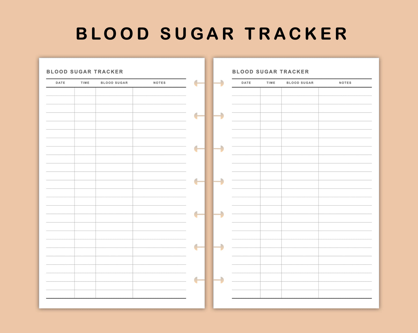 Mini Happy Planner Inserts - Blood Sugar Tracker