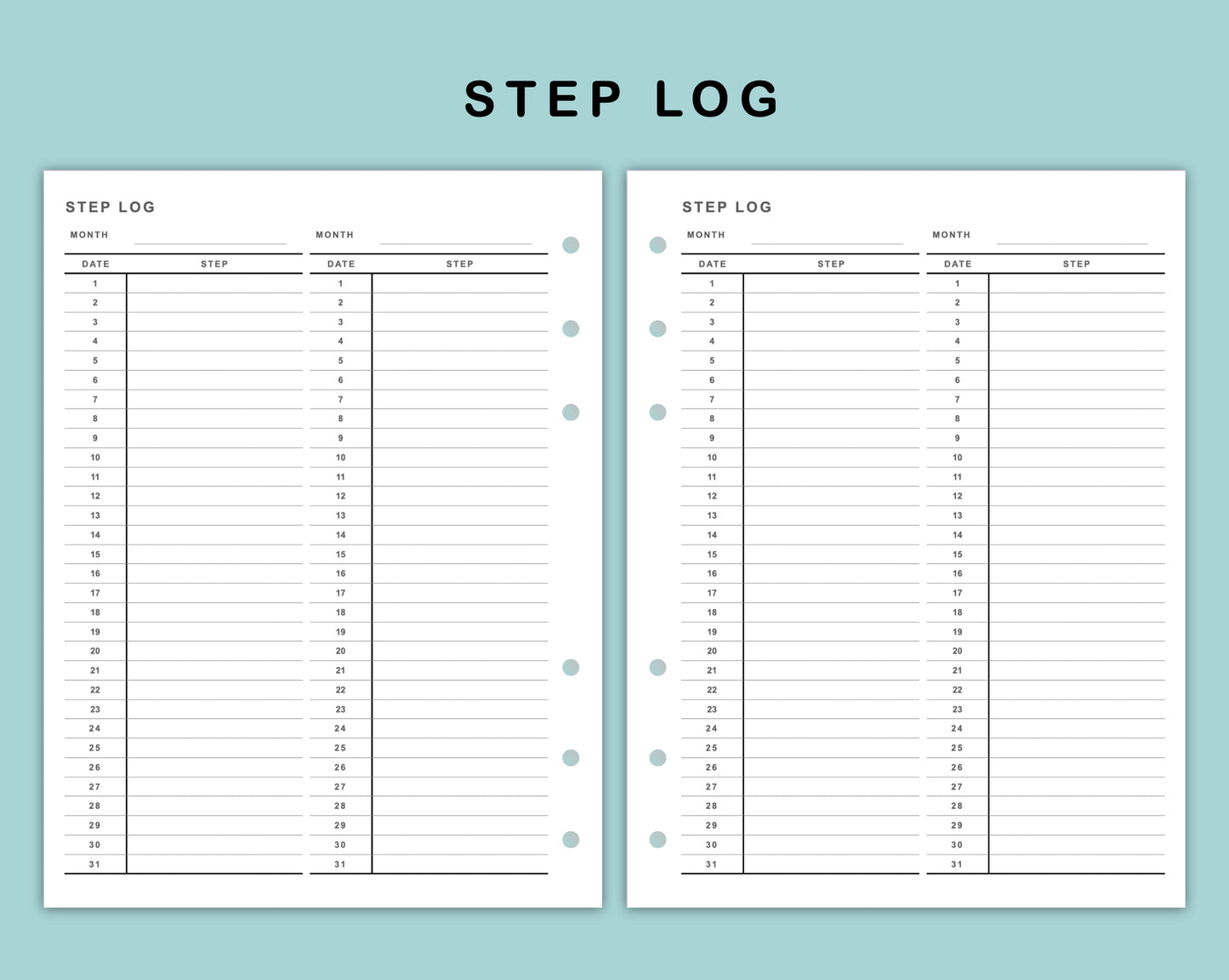 B6 Wide Inserts - Step Log