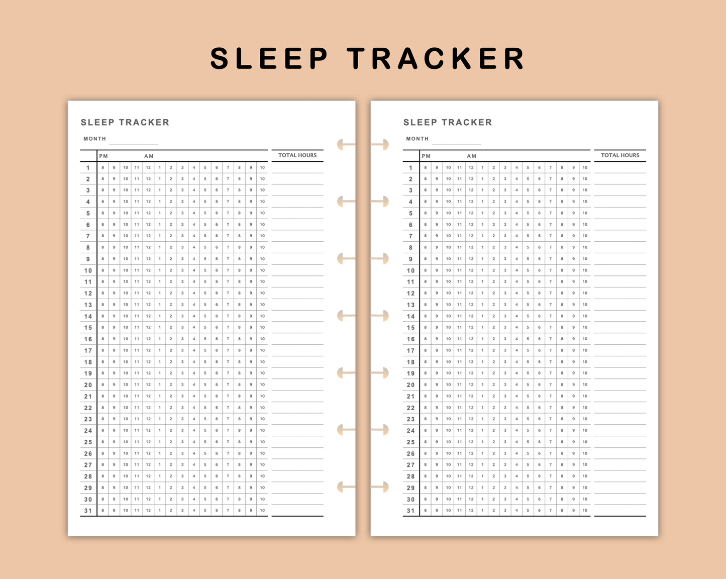 Mini Happy Planner Inserts - Sleep Tracker