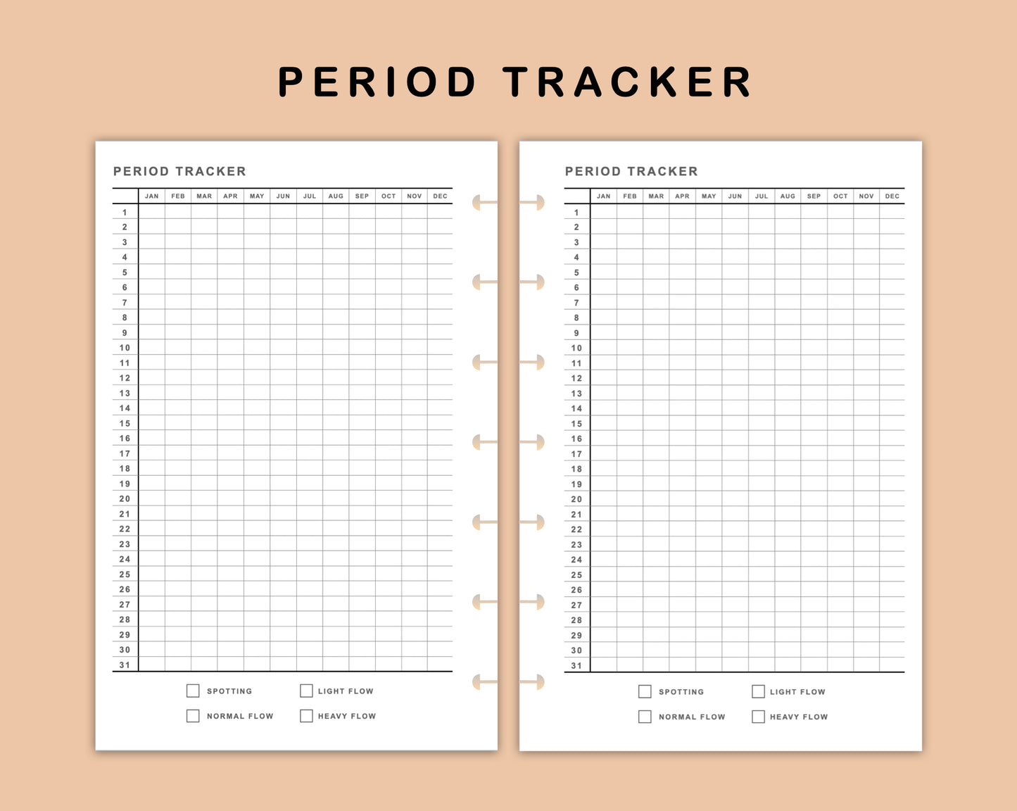 Mini Happy Planner Inserts - Period Tracker