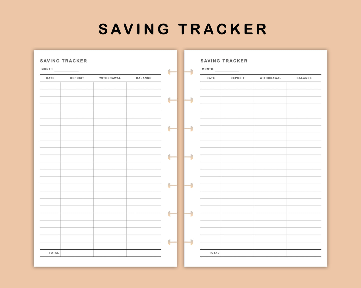 Mini Happy Planner Inserts - Saving Tracker