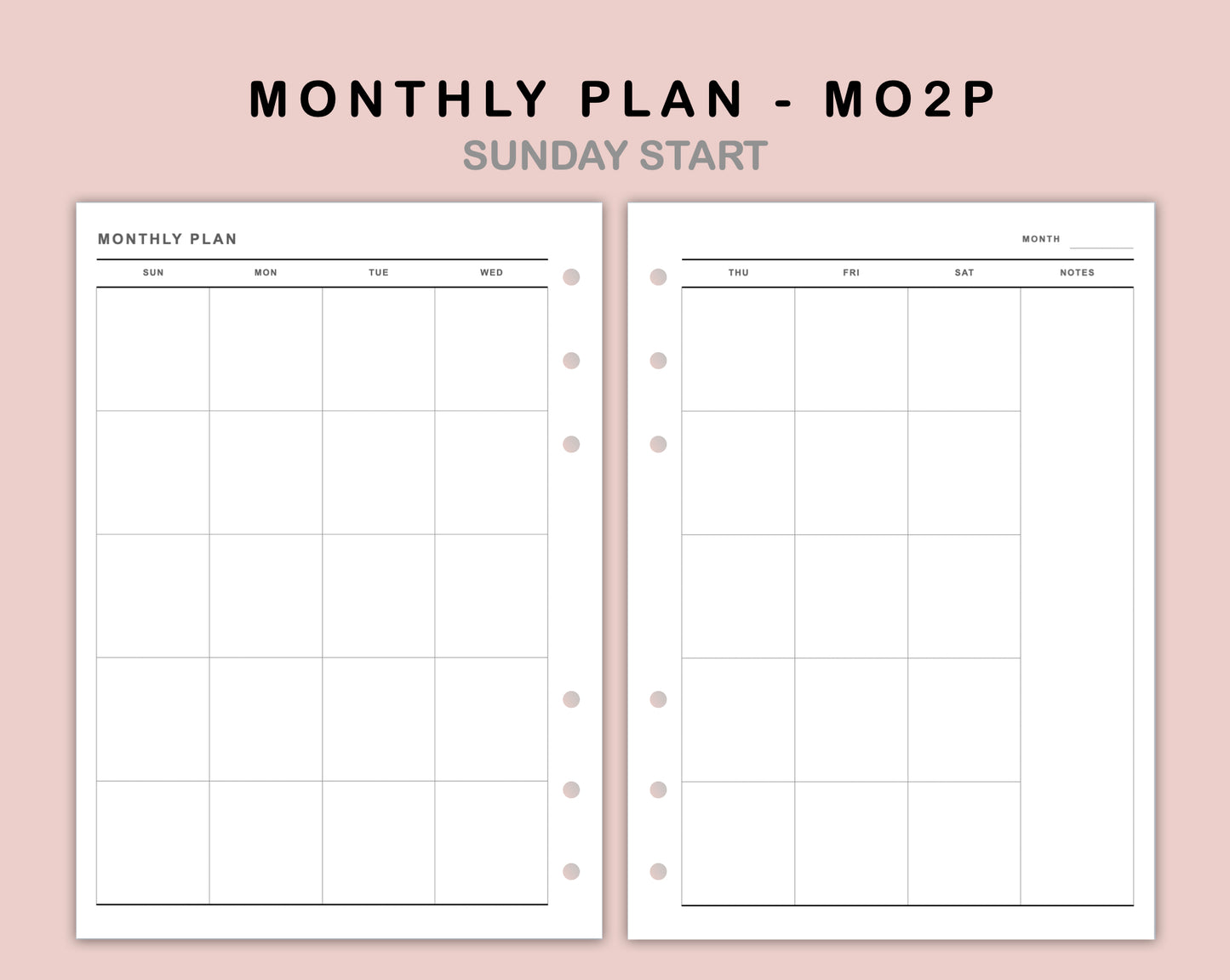 B6 Inserts - Monthly Plan - MO2P