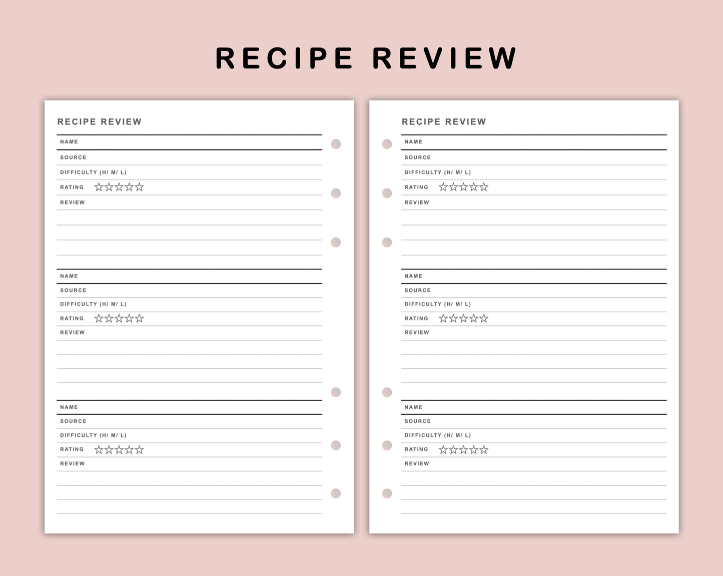 B6 Inserts - Recipe