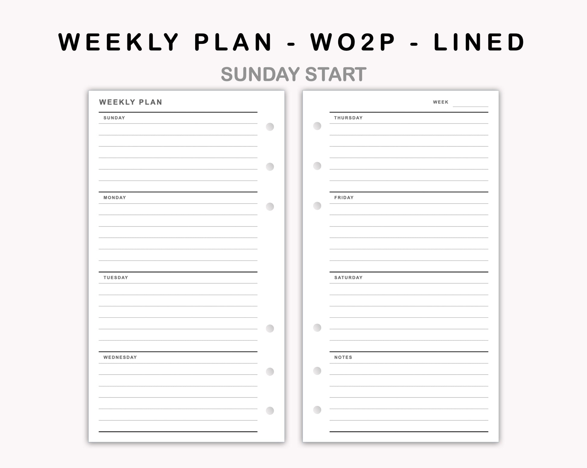 Buy WEEKLY PERSONAL medium WO2P Planner Inserts Refill Online in