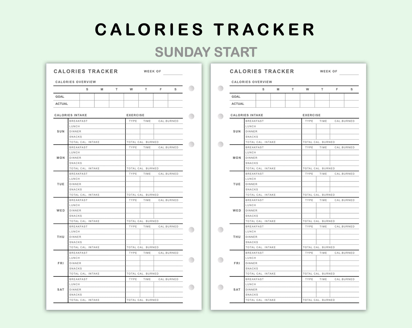 FC Compact Inserts - Calories Tracker