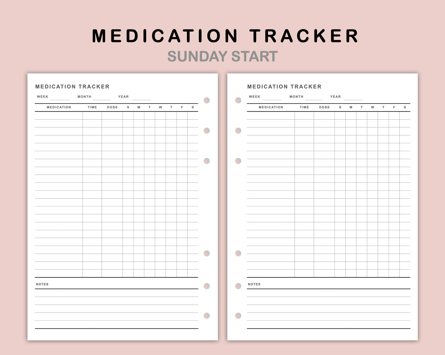 B6 Inserts - Medication Tracker