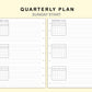 Classic HP Inserts - Quarterly Plan with Calendar