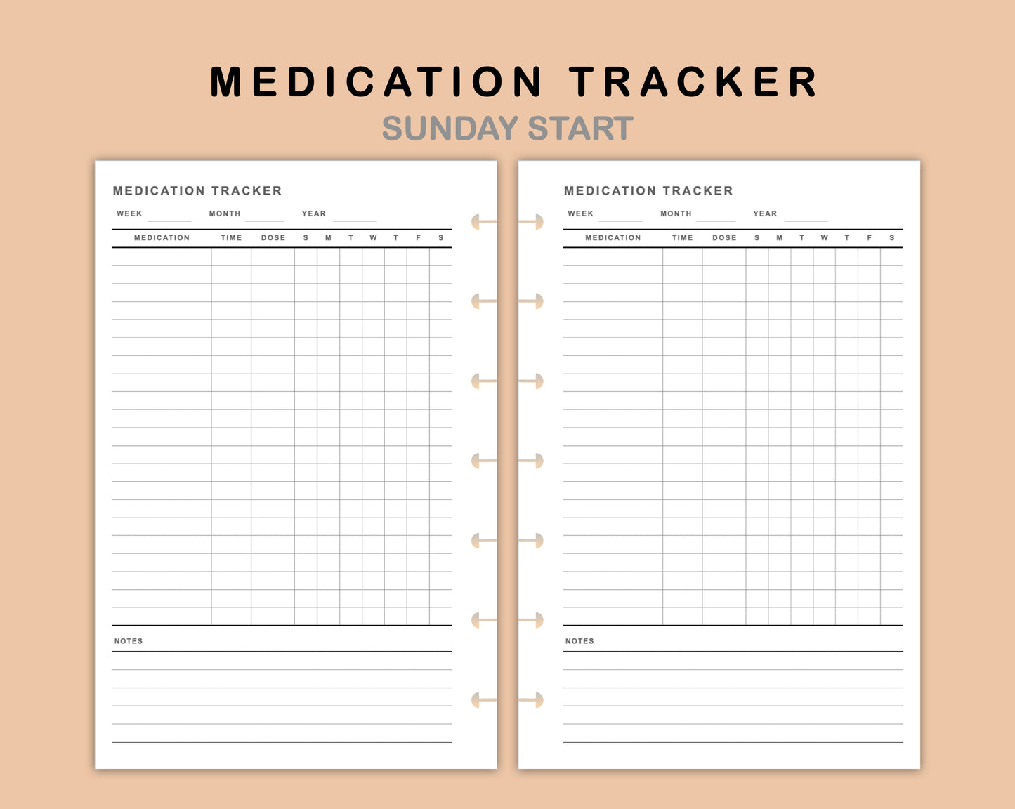 Mini Happy Planner Inserts - Medication Tracker