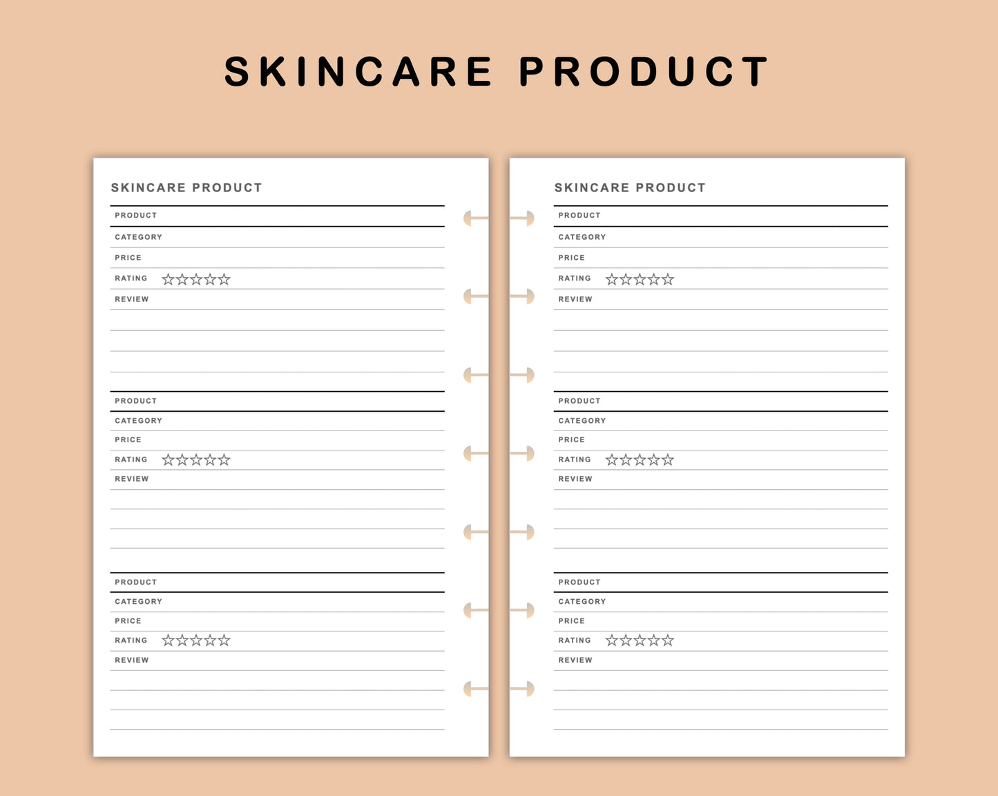 Mini Happy Planner Inserts - Skincare Routine